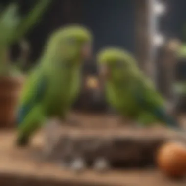 Creating the Ideal Parakeet Habitat An organized parakeet habitat showcasing various features