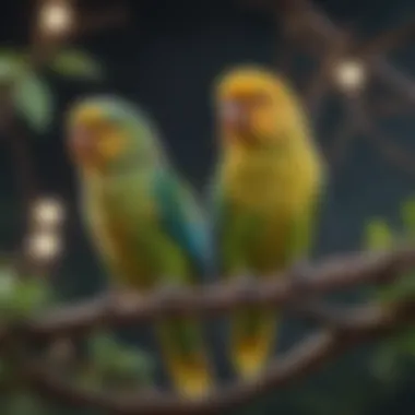 Parakeets: A Vibrant Choice for New Owners Colorful parakeets perched on a branch