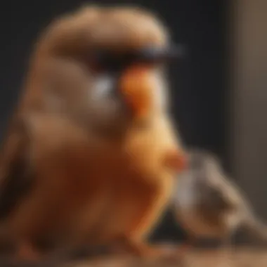 A happy bird enjoying a treat as a reward