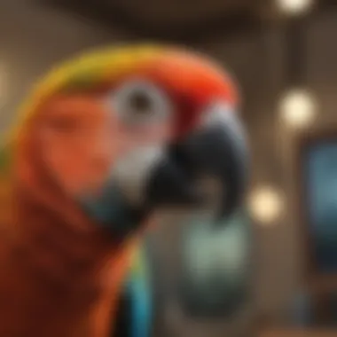 A Parrot's Perspective A colorful parrot observing its surroundings