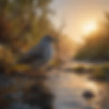 Impact of Climate Change on Avian Habitats An image depicting the effects of climate change on a bird's natural habitat.