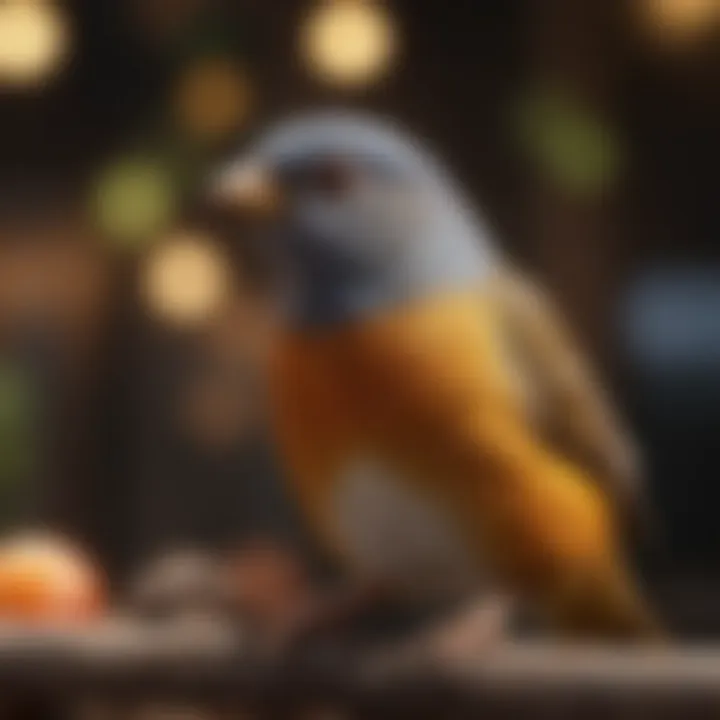 A happy bird in a well-maintained aviary