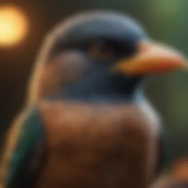Melodic Patterns: Understanding Bird Vocalizations A visual representation of sound waves emanating from various bird species.