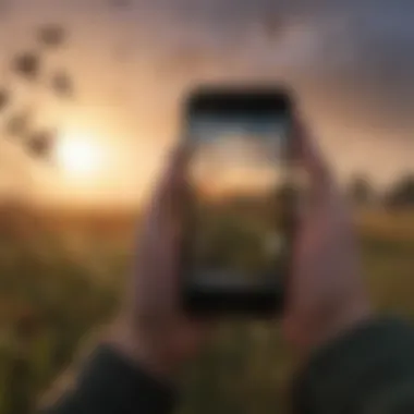 Bird Call Identification App Interface An interface of a bird call identification app on a smartphone.