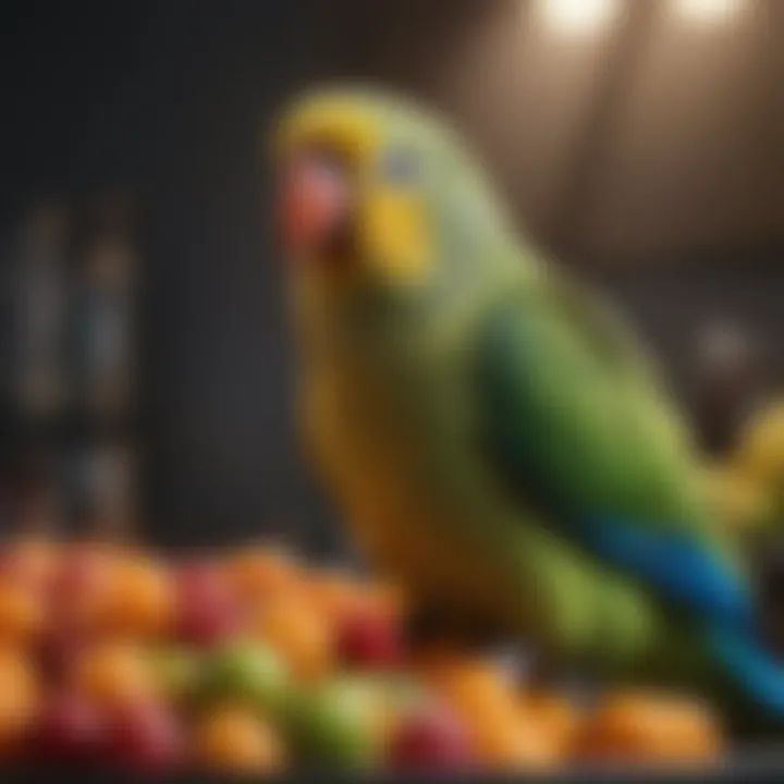 Fresh fruits and vegetables for parakeets