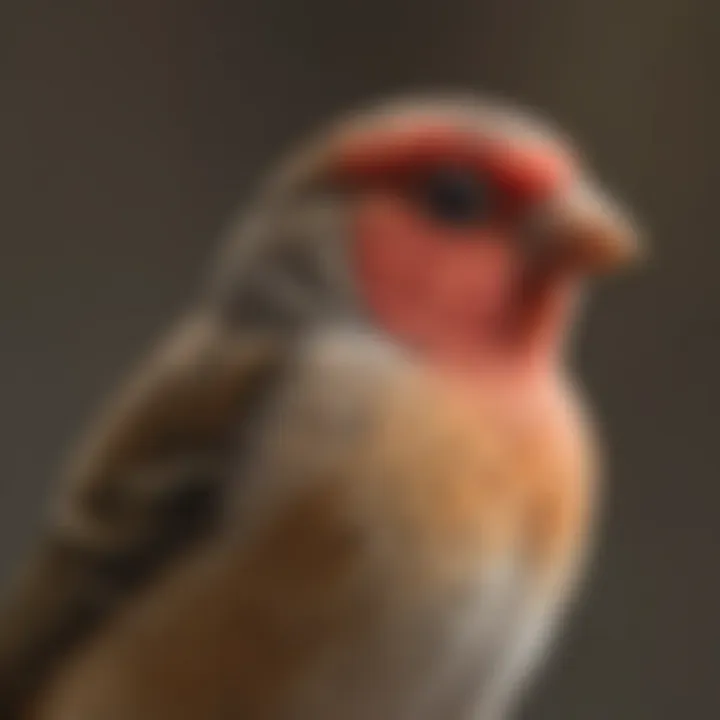 A close-up of a finch displaying its unique markings and lively expression.