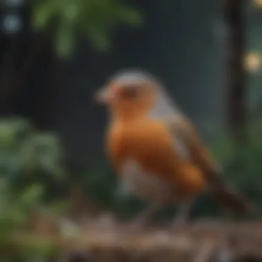 Bird enjoying outdoor time in a safe environment