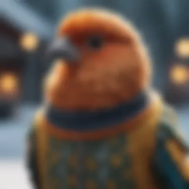 Bird wearing a cozy sweater