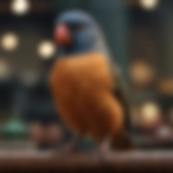 A close-up of a healthy bird being cared for in a spacious aviary