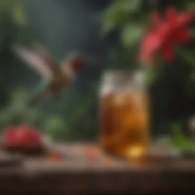Ingredients for Hummingbird Nectar Nectar preparation ingredients laid out for hummingbird food