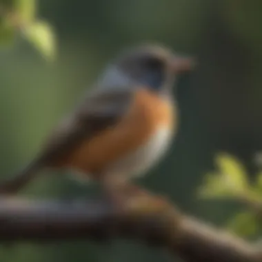 North American Songbird in Natural Habitat A vibrant North American songbird perched on a branch