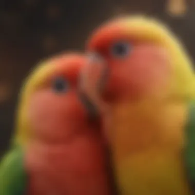 Close-up of lovebird showing vibrant plumage