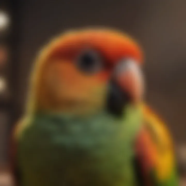 Close-up of conure-friendly cage materials