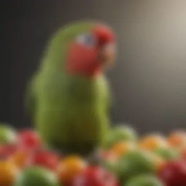 A vibrant assortment of parakeet-friendly fruits and vegetables