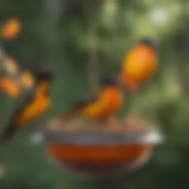 Attracting Orioles with Colorful Feeders Colorful oriole hummingbird feeder attracting birds