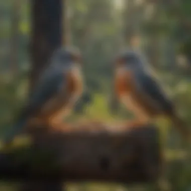 Birds enjoying their outdoor habitat