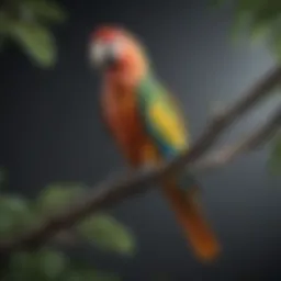 Colorful parrot perched on a branch