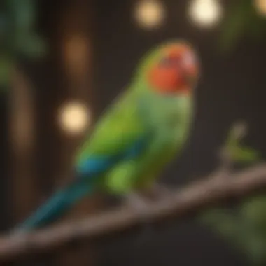 Vibrant Parakeet Names in Hindi Colorful parakeets perched on a branch