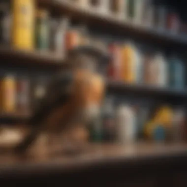 Essential Bird Care Products for Optimal Health Bird care products arranged neatly on a shelf