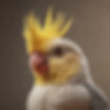 A cheerful cockatiel displaying its crest