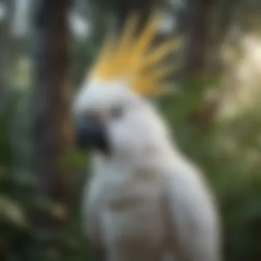 An elegant cockatoo in a lush environment