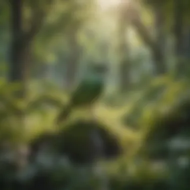 Nature-Inspired Landscape for Bird Names A serene landscape featuring green trees and flowers, symbolizing nature-inspired bird names.