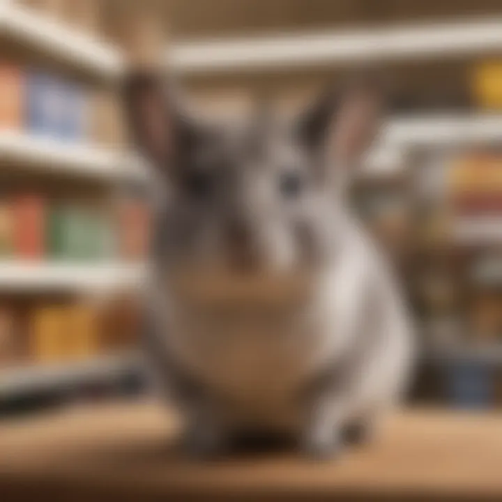 Shelves at Petsmart showcasing chinchilla supplies