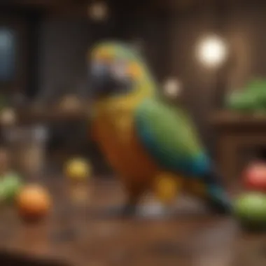 Positive Reinforcement in Parrot Training A trainer demonstrating positive reinforcement techniques with a parrot