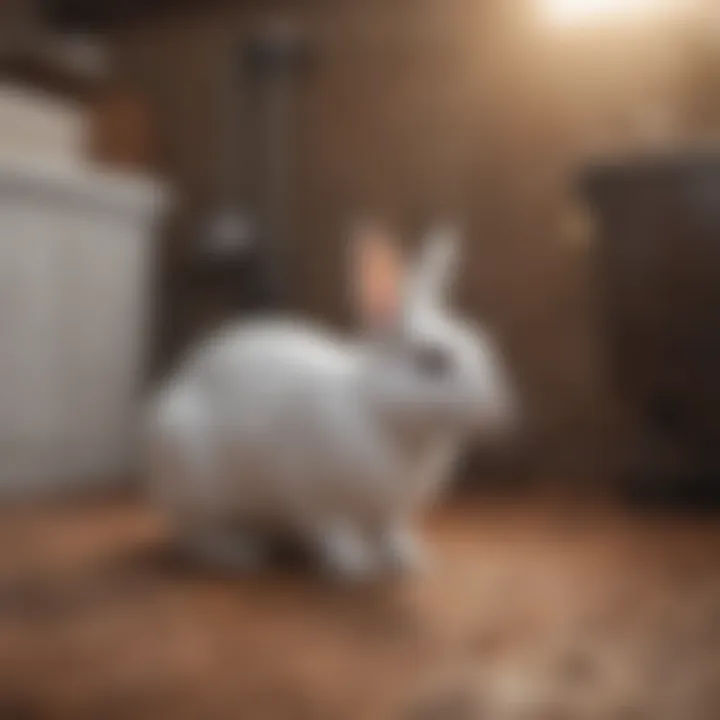 Bunny happily using its potty area