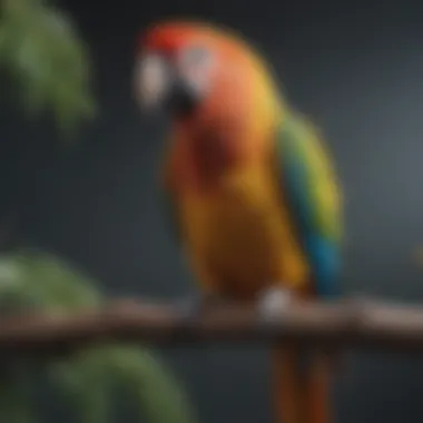 Colorful parrot perched on a branch