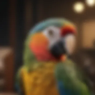 Person interacting with a parrot during playtime