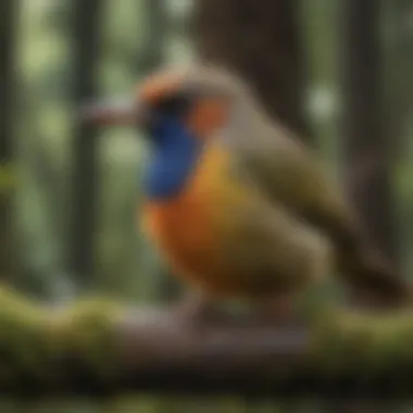 A unique bird species observed through the bird cam