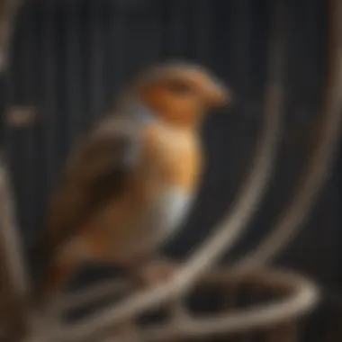 Detailed view of secure rope installation in a bird cage