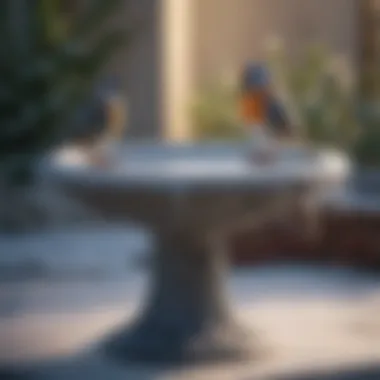 Ceramic Bird Bath for Winter Use A beautifully designed ceramic bird bath showing frost resistance