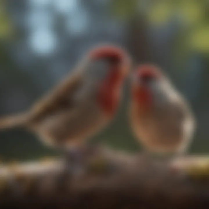 Behavioral contrast between male and female finches