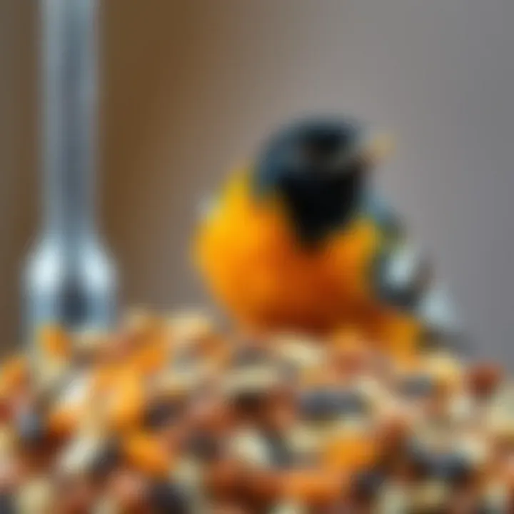 Close-up of oriole food ingredients