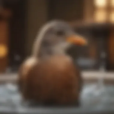 Importance of Bird Bathing A serene bird enjoying a relaxing bath, showcasing the importance of hygiene.