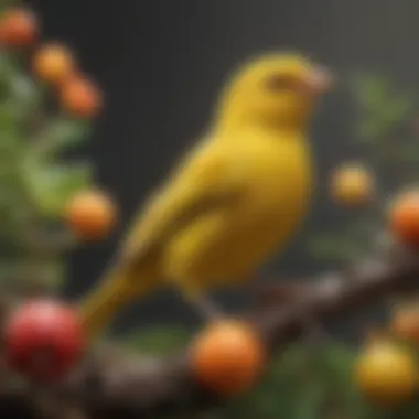 Canary: A Splash of Color in Your Home A vibrant canary perched on a colorful branch