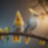 A vibrant cockatiel perched on a branch, showcasing its unique plumage.