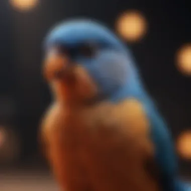 Pet Bird Enjoying UV Exposure A vibrant pet bird basking under UV light