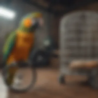 Stationary vs. Wheeled: The Cage Mobility Debate Comparative image of stationary vs. wheeled parrot cages
