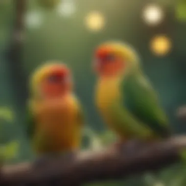Lovebirds: The Playful Spirits of the Avian World A charming lovebird sharing a playful moment
