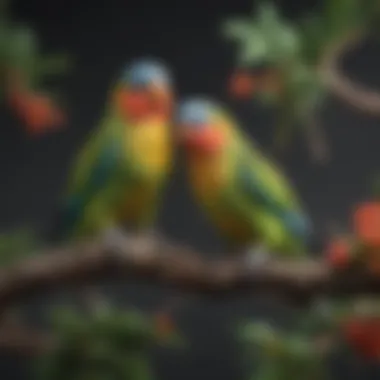 Colorful Parakeets: A Vibrant Avian Choice Colorful parakeets perched on a branch