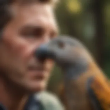 The Bond Between Birds and Their Owners A joyful interaction between a bird and its owner