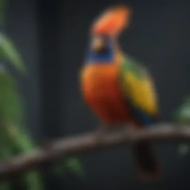The Vibrant World of Exotic Birds Colorful exotic bird perched on a branch