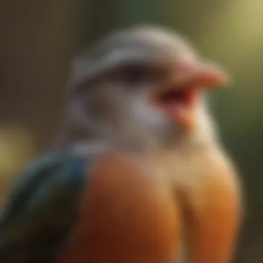 Close-up of a bird in mid-call, capturing the essence of its vocalization.