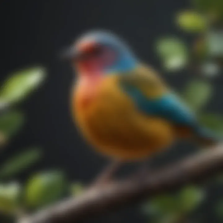 A close-up of a colorful bird perched on a branch.