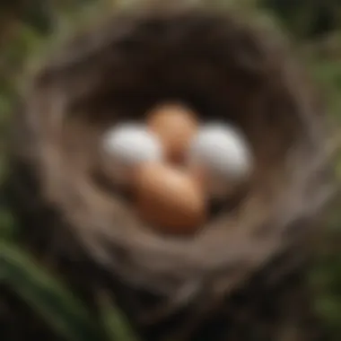 A nest filled with eggs, showcasing bird breeding