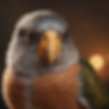 Close-Up of Bird Enjoying Head Petting A close-up of a bird enjoying gentle head petting
