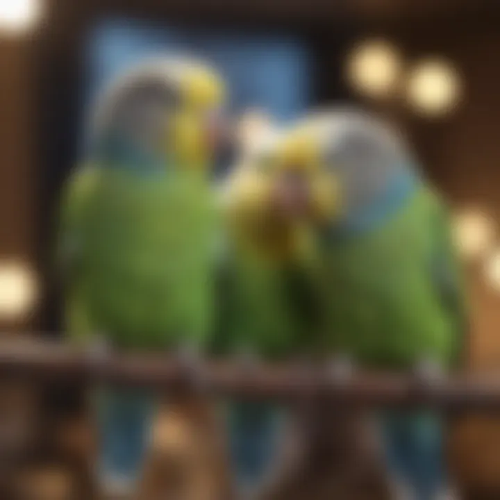 Caring staff attending to budgies